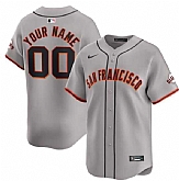 Men's San Francisco Giants Active Player Custom Gray Away Limited Baseball Stitched Jersey,baseball caps,new era cap wholesale,wholesale hats